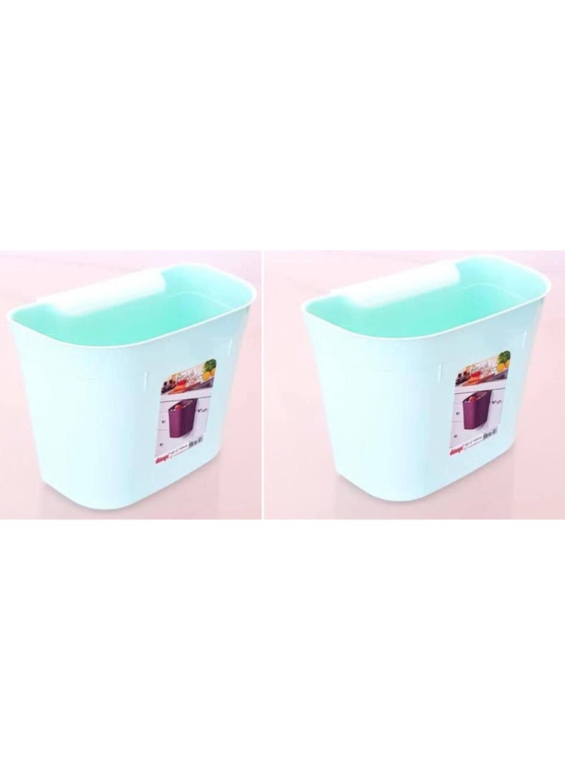 Hanging plastic trash cans or storage bins, rectangular design, versatile organizer, 2-pack - Image 1